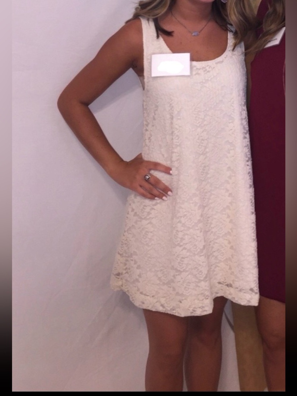 Forever 21 Ivory Lace Mini Dress